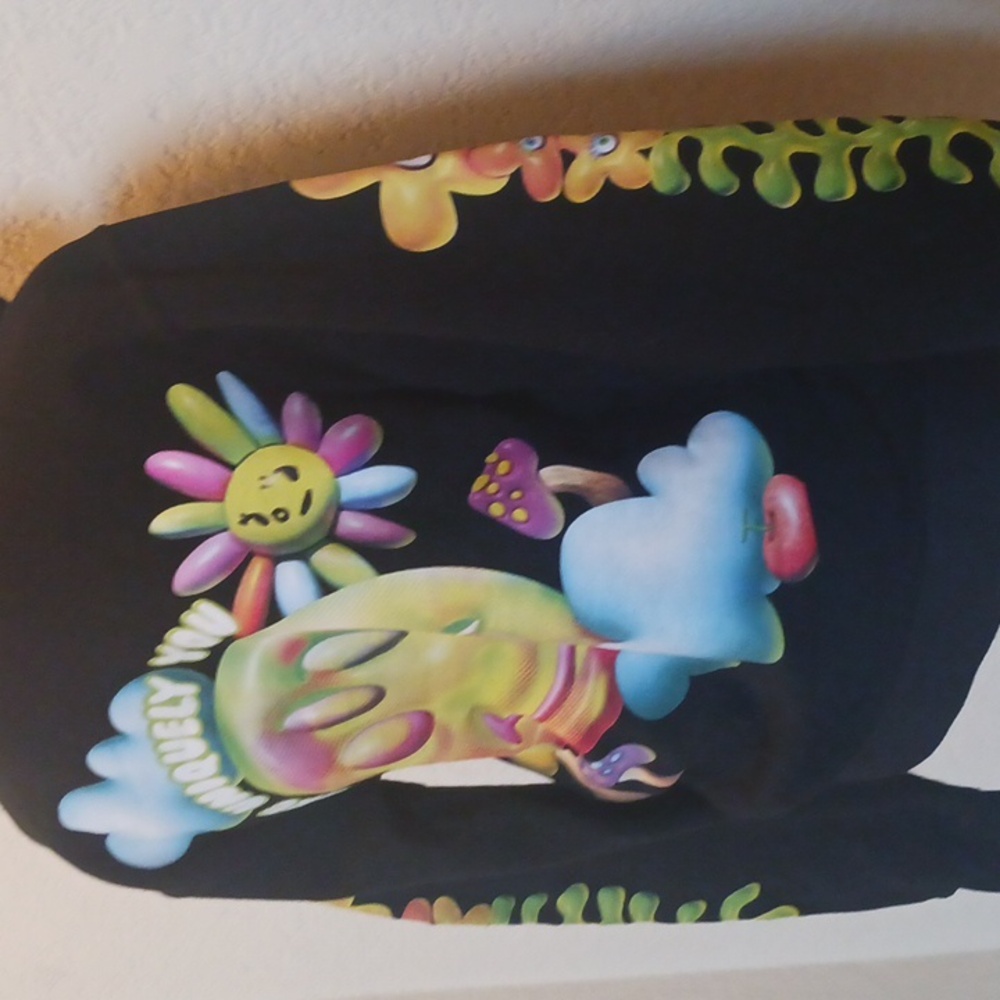 EDC Black Graphic Hoodie with Colorful Sleeves Size Small - Picture 7 of 11